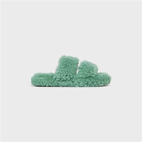 celine fur slide|celine shearling slides.